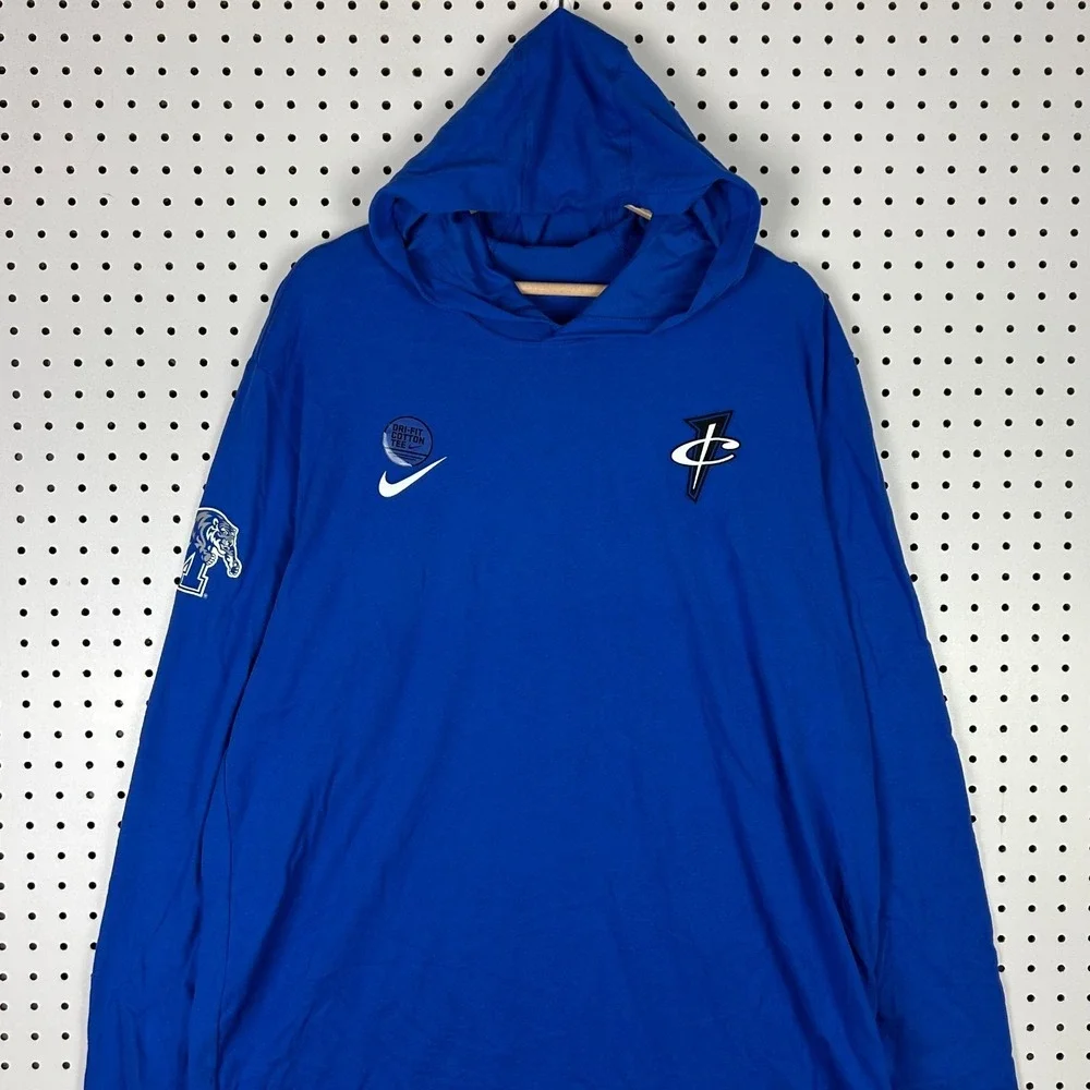 Nike 1 Cent Memphis Tigers Hoodie XL Blue Basketball Team Issued Penny NWT LW‎